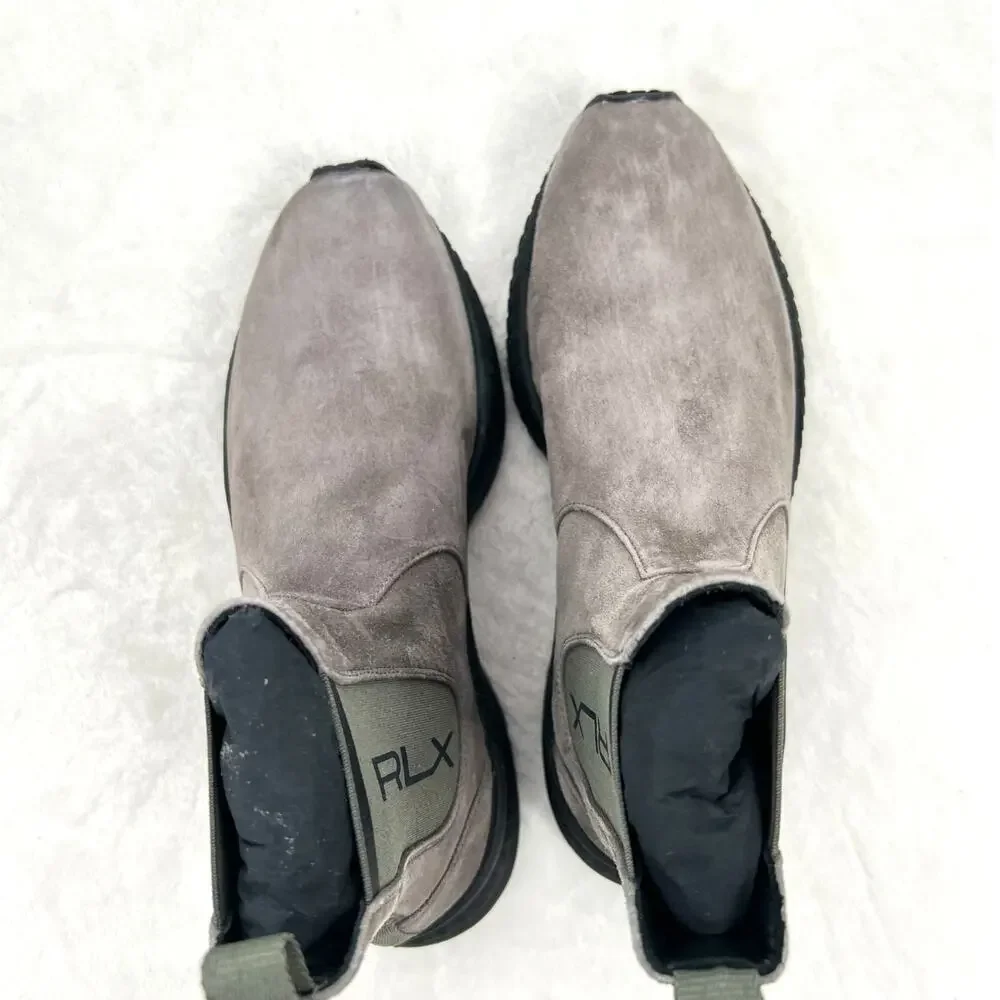 RALPH LAUREN RLX Men's Gray Suede Sock Sneaker Boots 5.5D NIB Dustbag Box